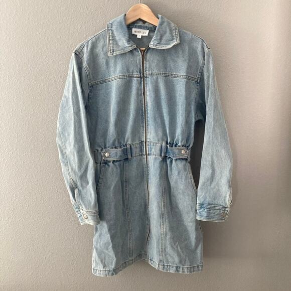 Whiteroom + Cactus Denim Zipper Mini Dress - Medium - Picture 8 of 8